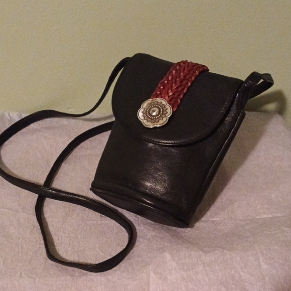 Brighton Handbags - Brighton Black and Brown Crossbody Bag